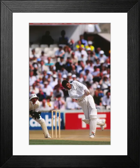 Framed Print : Indias Mohammad Azharuddin on the way to scoring 179 against England in the 2nd Test at Old Trafford in 1990 Framed Print : Indias Mohammad Azharuddin on the way to scoring 179 against England in the 2nd Test at Old Trafford in 1990