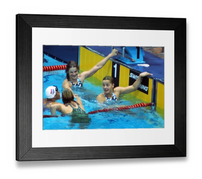 Framed Print : Kornelia Ender wins 100m freestyle gold at the 1976 Montreal Olympics Framed Print : Kornelia Ender wins 100m freestyle gold at the 1976 Montreal Olympics