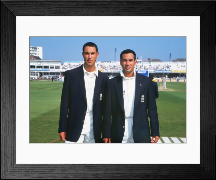 Framed Print : Cricket - Fifth Ashes Test - England v Australia 1997 Brothers Ben (left) and Adam Framed Print : Cricket - Fifth Ashes Test - England v Australia 1997 Brothers Ben (left) and Adam
