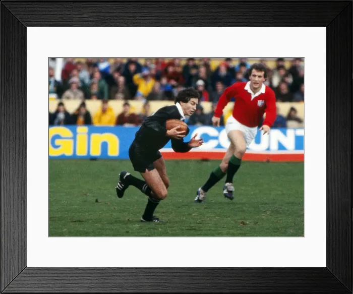Framed Print : Wayne Smith on the ball for the All Blacks during the Third Lions Test in 1983 Framed Print : Wayne Smith on the ball for the All Blacks during the Third Lions Test in 1983