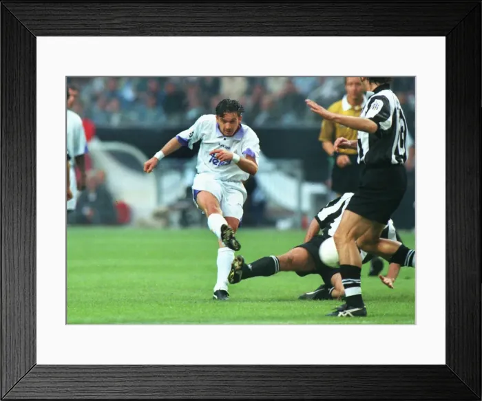 Framed Print : Real Madrids Predrag Mijatovic during the 1998 Champions League Final