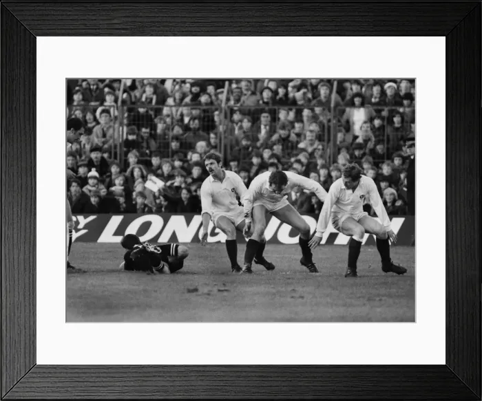 Framed Print : Murray Mexted scores for the All Blacks against Scotland in 1979 Framed Print : Murray Mexted scores for the All Blacks against Scotland in 1979
