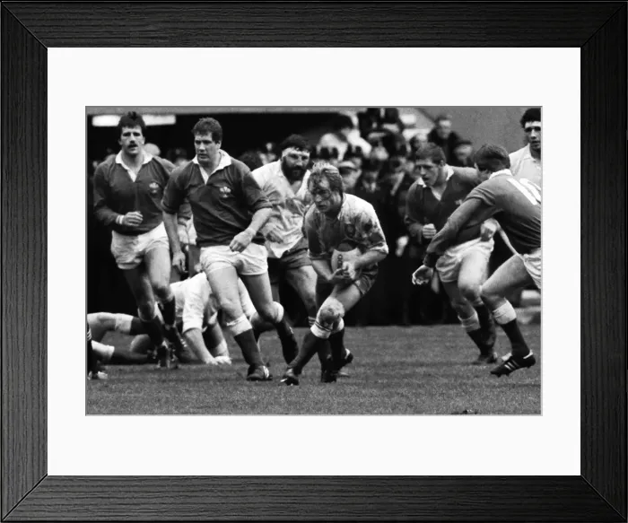Framed Print : Frances Jean-Pierre Rives on the charge against Wales - 1983 Five Nations Framed Print : Frances Jean-Pierre Rives on the charge against Wales - 1983 Five Nations
