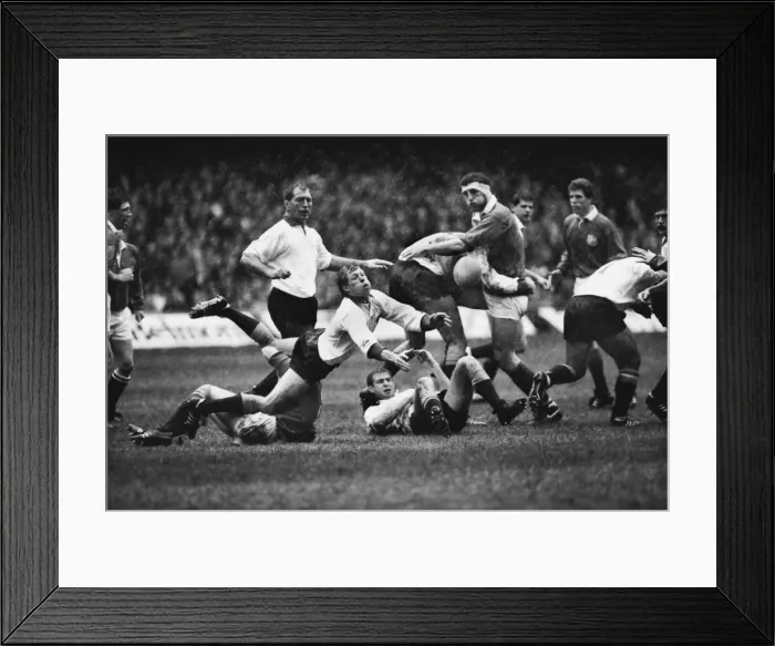 Framed Print : Nick Farr-Jones passes the ball for The Rest against the British Lions in 1986 Framed Print : Nick Farr-Jones passes the ball for The Rest against the British Lions in 1986