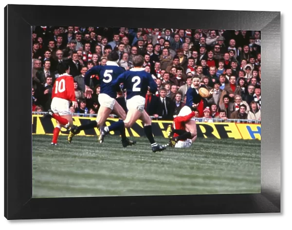 Scotlands Jim Calder scores his famous try against Wales in the 1982 Five Nations Championship