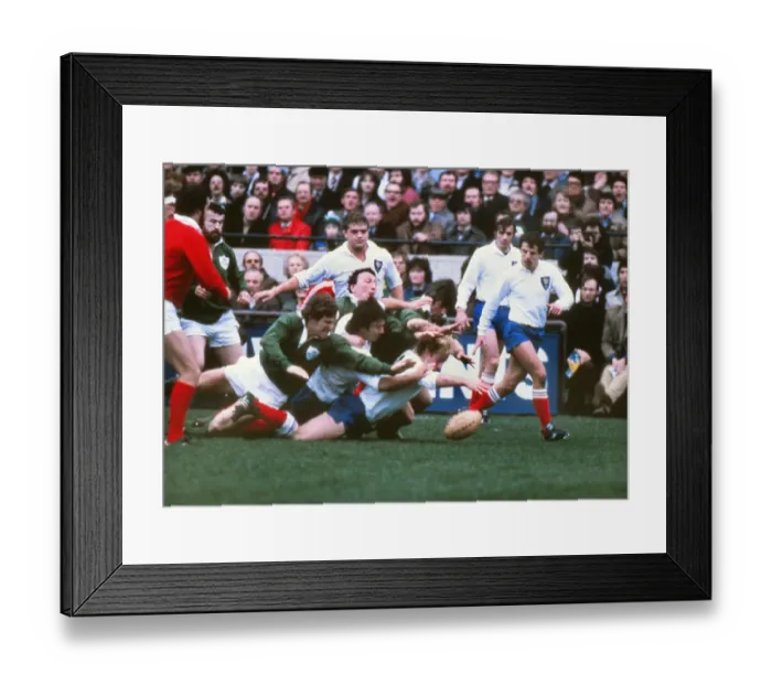 Framed Print : Ireland forwards try to stop Jean-Pierre Rives during the 1981 Five Nations Framed Print : Ireland forwards try to stop Jean-Pierre Rives during the 1981 Five Nations