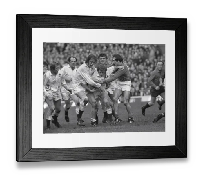 Framed Print : Englands Tony Neary and Chris Ralston battle with France - 1975 Five Nations Framed Print : Englands Tony Neary and Chris Ralston battle with France - 1975 Five Nations
