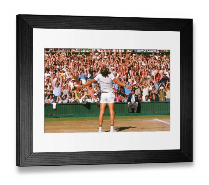 Framed Print : Bjorn Borg celebrates winning Wimbledon in 1977 Framed Print : Bjorn Borg celebrates winning Wimbledon in 1977
