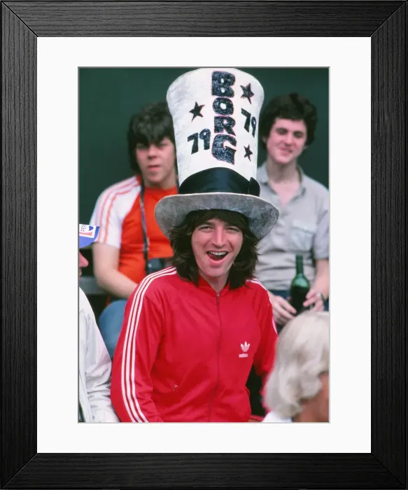 Framed Print : A Bjorn Borg fan during the 1979 Wimbledon Mens Final Framed Print : A Bjorn Borg fan during the 1979 Wimbledon Mens Final
