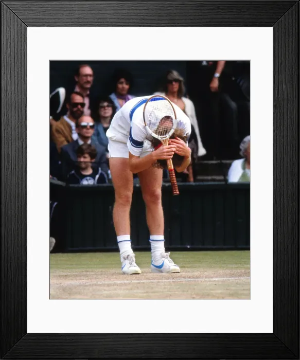 Framed Print : John McEnroe has a tantrum during the 1981 Wimbledon Mens Singles Final Framed Print : John McEnroe has a tantrum during the 1981 Wimbledon Mens Singles Final