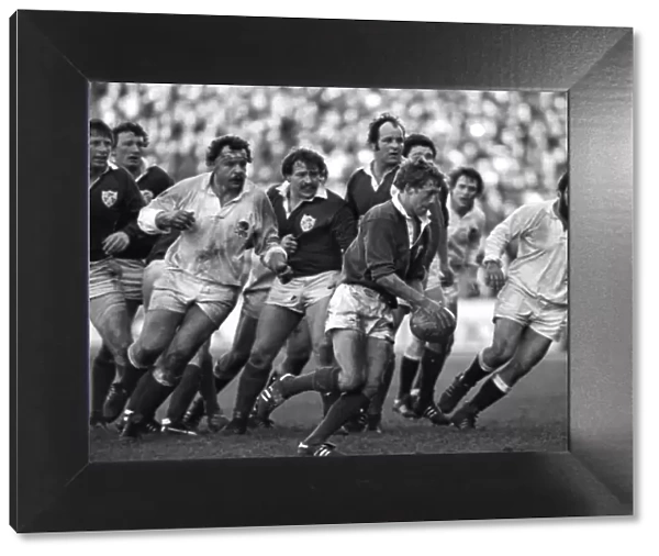 Irelands John Robbie on the ball against England - 1981 Five Nations