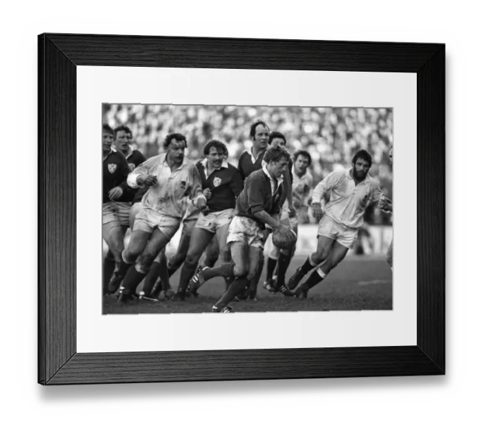 Framed Print : Irelands John Robbie on the ball against England - 1981 Five Nations Framed Print : Irelands John Robbie on the ball against England - 1981 Five Nations