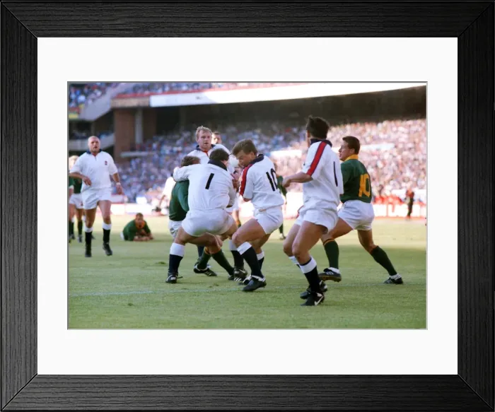 Framed Print : Rob Andrew scores for England against South Africa in 1994 Framed Print : Rob Andrew scores for England against South Africa in 1994