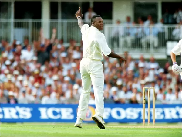 Devon Malcolm celebrates a wicket at the Oval in 1994