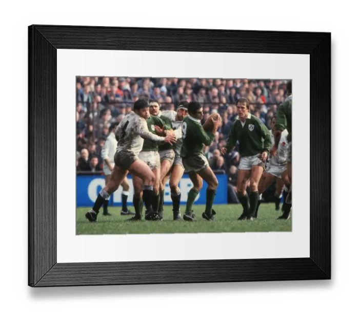 Framed Print : Irelands Michael Bradley and Englands John Orwin - 1985 Five Nations Framed Print : Irelands Michael Bradley and Englands John Orwin - 1985 Five Nations