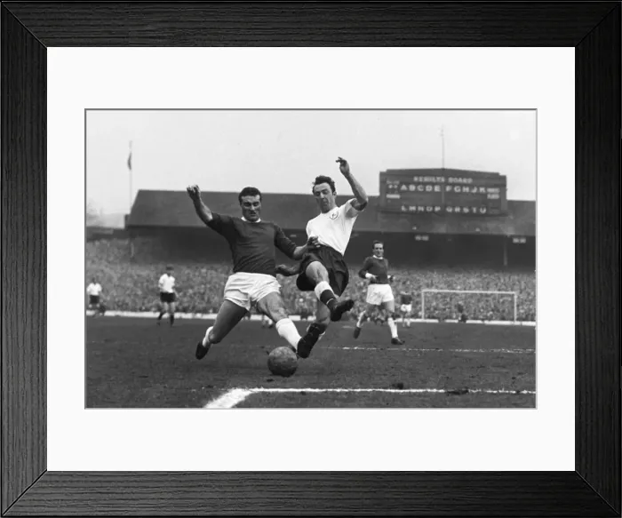 Framed Print : Jimmy Greaves and Noel Cantwell compete for the ball in the 1962 FA Cup semi-final Framed Print : Jimmy Greaves and Noel Cantwell compete for the ball in the 1962 FA Cup semi-final