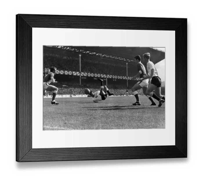 Framed Print : Jimmy Greaves attempts an overhead kick for Spurs in 1964