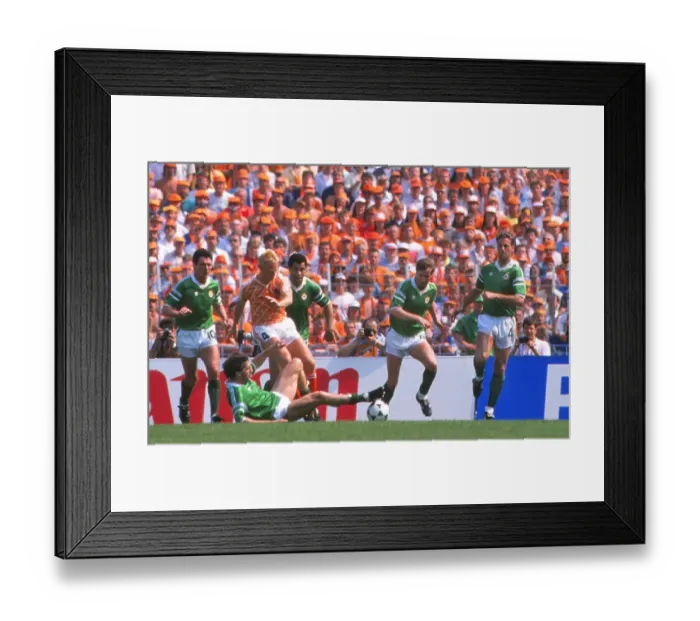 Framed Print : Ireland take on Holland at Euro 88 Framed Print : Ireland take on Holland at Euro 88