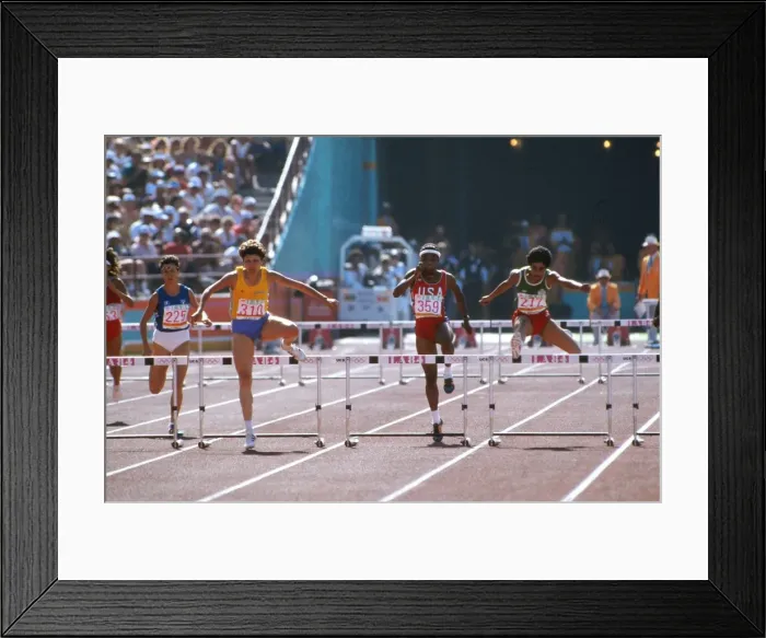 Framed Print : 1984 Los Angeles Olympics - Womens 400m Hurdles Framed Print : 1984 Los Angeles Olympics - Womens 400m Hurdles