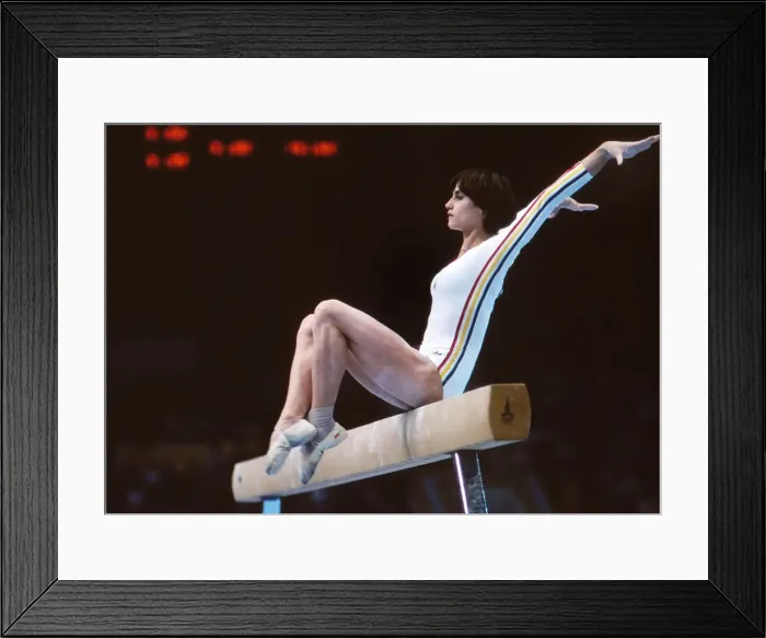 Framed Print : Nadia Comaneci - 1980 Moscow Olympics