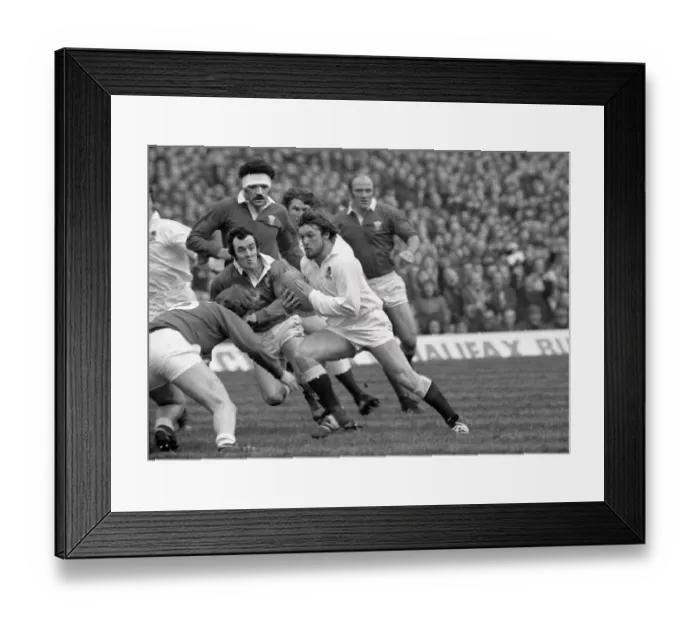 Framed Print : Englands Alastair Hignell runs against Wales - 1976 Five Nations Framed Print : Englands Alastair Hignell runs against Wales - 1976 Five Nations