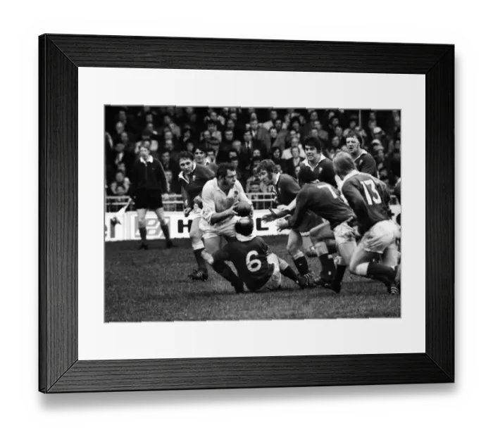 Framed Print : Terry Cobner tackles Bill Beaumont - 1977 Five Nations Framed Print : Terry Cobner tackles Bill Beaumont - 1977 Five Nations