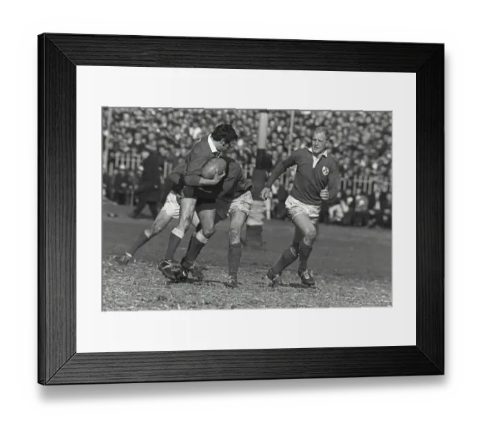 Framed Print : Gareth Edwards under pressure from Michael Hipwell and Ken Kennedy - 1969 Five Nations Framed Print : Gareth Edwards under pressure from Michael Hipwell and Ken Kennedy - 1969 Five Nations