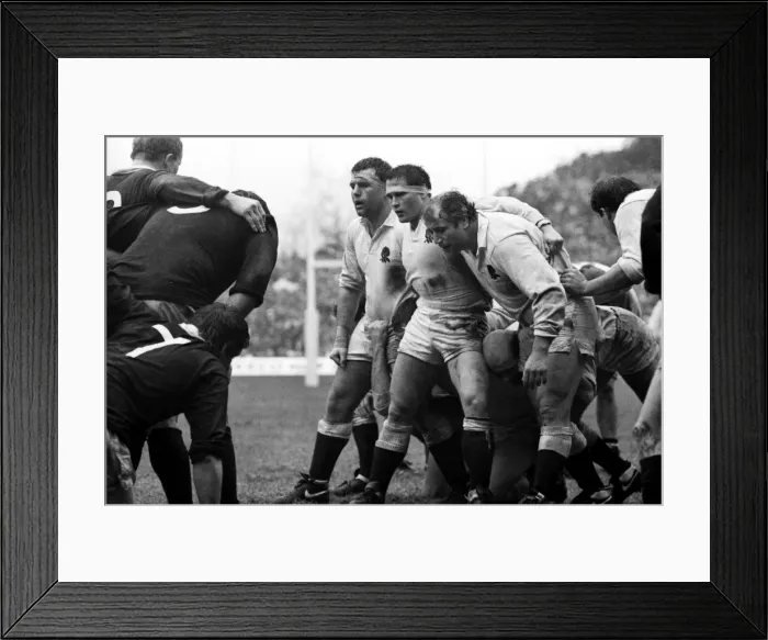 Framed Print : Englands Brian Moore prepares for a scrum on his debut for England - 1987 Five Nations Framed Print : Englands Brian Moore prepares for a scrum on his debut for England - 1987 Five Nations