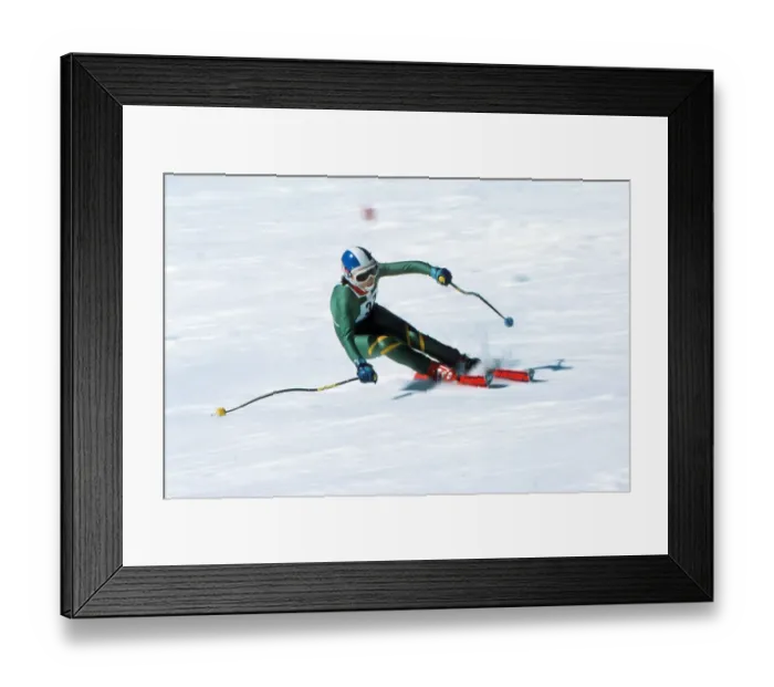 Framed Print : Hazel Hutcheon- 1976 Innsbruck Winter Olympics - Womens Downhill Framed Print : Hazel Hutcheon- 1976 Innsbruck Winter Olympics - Womens Downhill