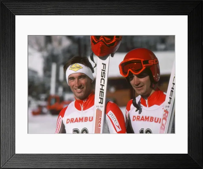 Framed Print : The Bell brothers - 1988 FIS World Cup - Val d Isere Framed Print : The Bell brothers - 1988 FIS World Cup - Val d Isere