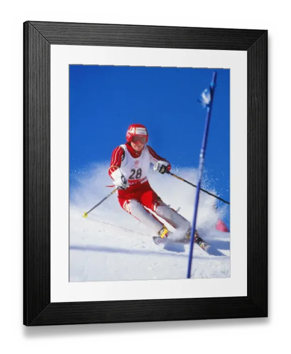 Framed Print : Lesley Beck - 1988 Calgary Winter Olympics - Womens Slalom Framed Print : Lesley Beck - 1988 Calgary Winter Olympics - Womens Slalom