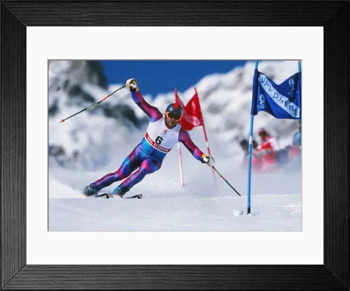 Framed Print : Alberto Tomba - 1992 Albertville Winter Olympics - Mens Giant Slalom Framed Print : Alberto Tomba - 1992 Albertville Winter Olympics - Mens Giant Slalom