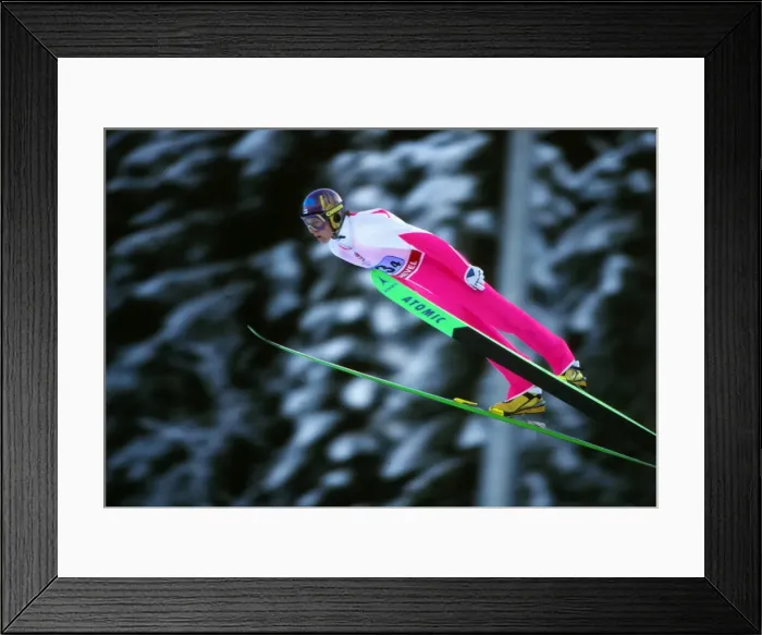 Framed Print : Toni Nieminen - 1992 Albertville Winter Olympics - Mens Inividual Large Hill Framed Print : Toni Nieminen - 1992 Albertville Winter Olympics - Mens Inividual Large Hill