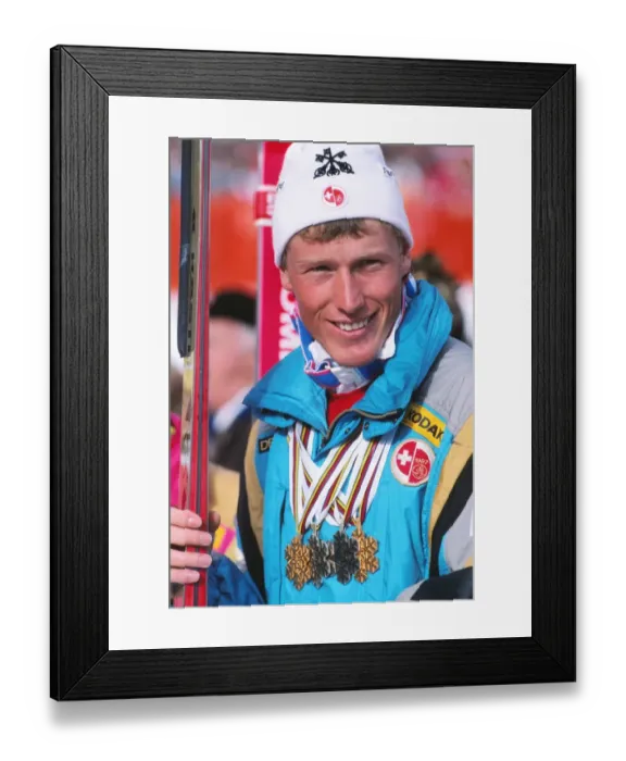 Framed Print : Pirmin Zurbriggen - 1987 FIS World Ski Championships