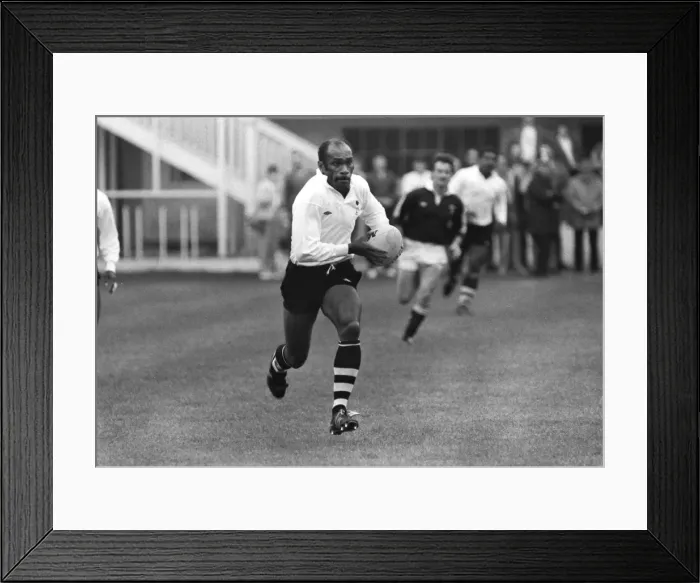 Framed Print : Senivalati Laulau runs with the ball for Fiji in 1985 Framed Print : Senivalati Laulau runs with the ball for Fiji in 1985