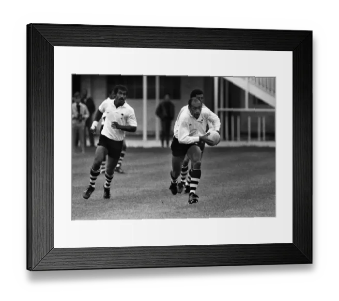 Framed Print : Senivalati Laulau runs with the ball for Fiji in 1985 Framed Print : Senivalati Laulau runs with the ball for Fiji in 1985