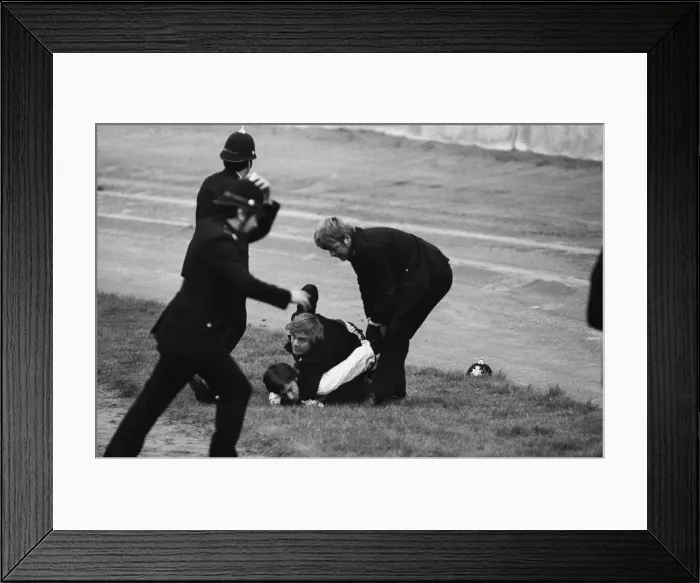 Framed Print : Anti-apartheid protestors during the 1979 South African Barbarians Tour