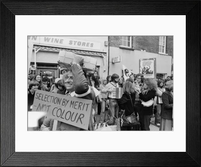 Framed Print : Anti-apartheid protestors during the 1979 South African Barbarians Tour Framed Print : Anti-apartheid protestors during the 1979 South African Barbarians Tour