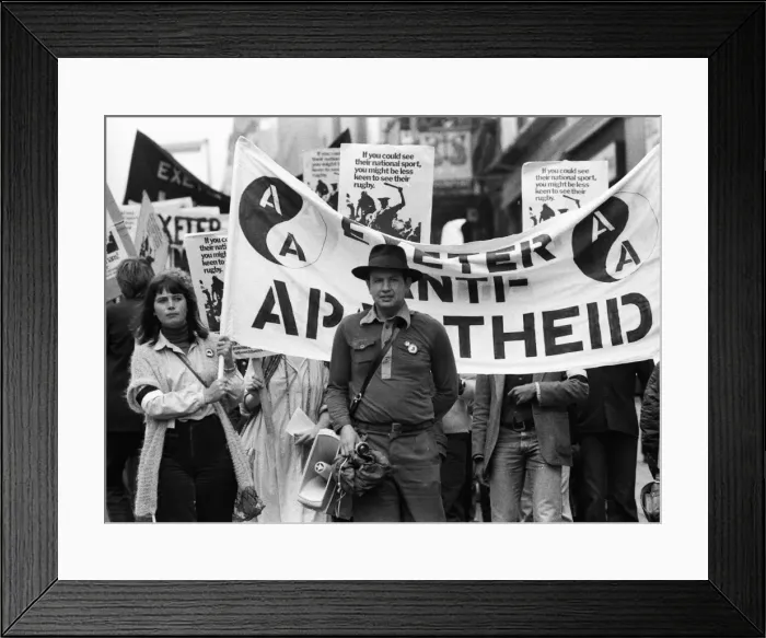 Framed Print : Anti-apartheid protestors during the 1979 South African Barbarians Tour Framed Print : Anti-apartheid protestors during the 1979 South African Barbarians Tour