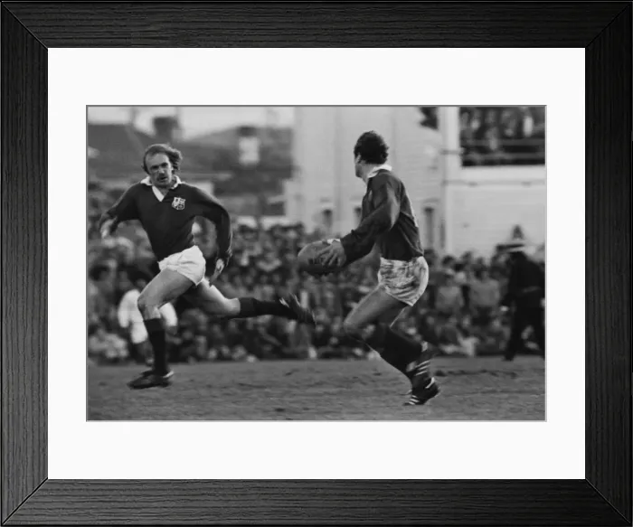 Framed Print : Peter Squires scores for the British Lions in 1977 but pulls a hamstring