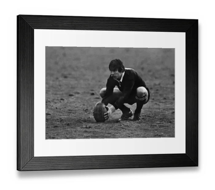 Framed Print : Allan Hewson lines up a penalty for the All Blacks against the British Lions in 1983 Framed Print : Allan Hewson lines up a penalty for the All Blacks against the British Lions in 1983