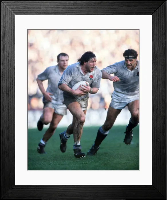 Framed Print : Englands Mike Teague - 1989 Five Nations