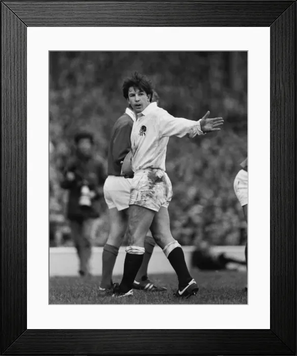 Framed Print : Englands Richard Harding - 1985 Five Nations