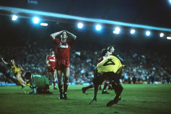 Michael Thomas celebrates his title-winning goal at Anfield in 1989