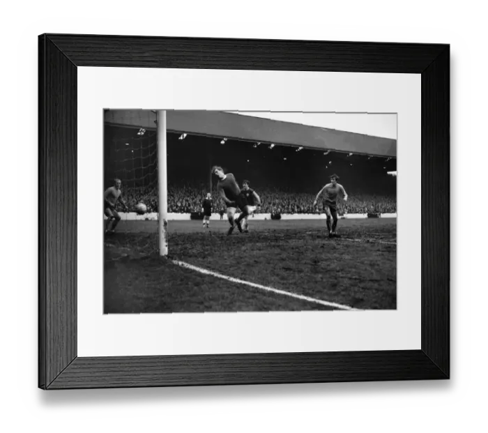 Framed Print : Willie Morgan scores for Burnley in 1967