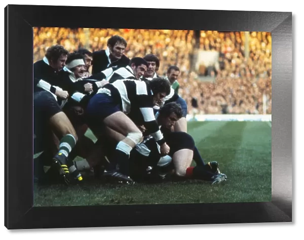 The Barbarians forwards take on the All Blacks in 1974