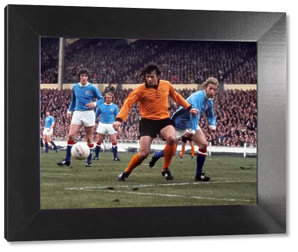 Wolves Frank Munro and Man Citys Denis Law - 1974 League Cup Final