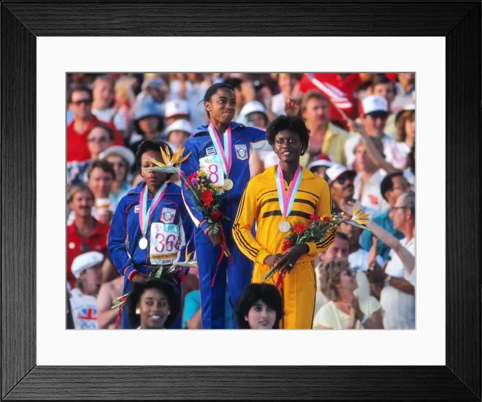 Framed Print : 1984 Los Angeles Olympics - Womens 100m Framed Print : 1984 Los Angeles Olympics - Womens 100m