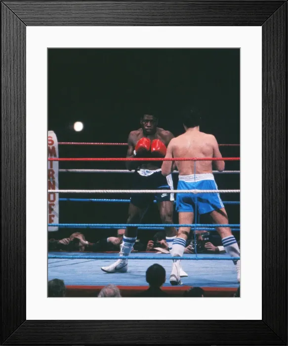 Framed Print : Frank Bruno takes on Lucien Rodriguez in 1985 Framed Print : Frank Bruno takes on Lucien Rodriguez in 1985