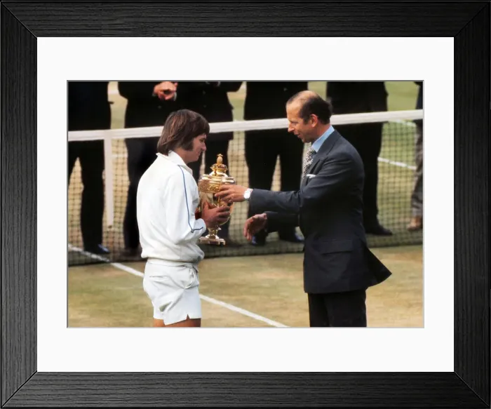 Framed Print : Jimmy Connors - 1974 Wimbledon Mens Singles Champion